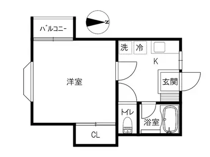 ウインズハウス(1K/1階)の間取り写真
