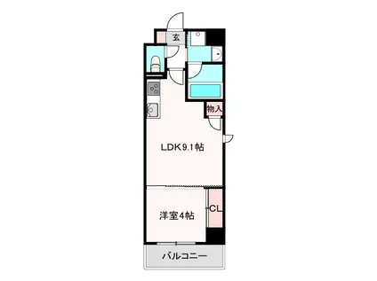 トーシンイーストビル(1LDK/2階)の間取り写真