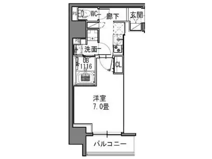 S-RESIDENCE新御徒町イースト(1K/10階)の間取り写真