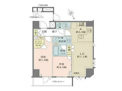 ザ・パークハウス北青山(2LDK/5階)の間取り写真