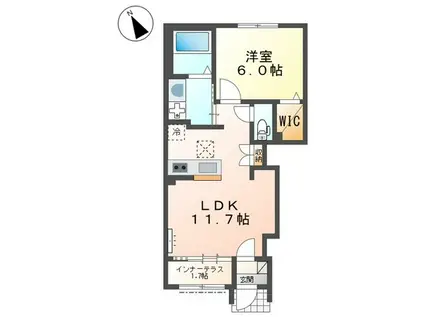 スターテラスII東川口(1LDK/1階)の間取り写真