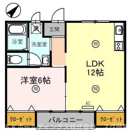 シャルムキリムラ(1LDK/1階)の間取り写真