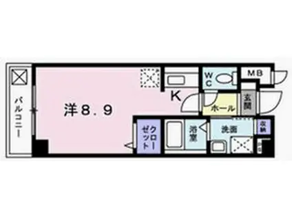 メイト鷹匠(1K/4階)の間取り写真