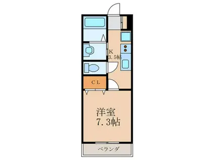 プレステージ白石(1K/1階)の間取り写真