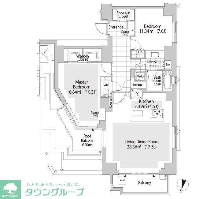 パークフラッツ渋谷神山町(2LDK/9階)の間取り写真