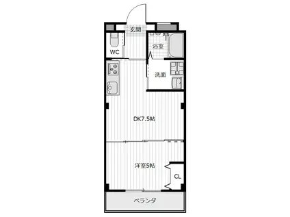 ピース・スクエア八万II B(1DK/3階)の間取り写真