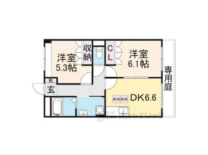 ラ・セゾン(2DK/1階)の間取り写真