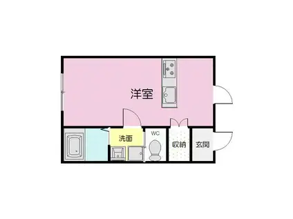 REED(ワンルーム/1階)の間取り写真