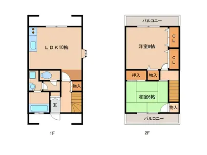 パークプレイス(2LDK/1階)の間取り写真