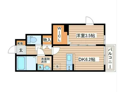 CLAR(1DK/1階)の間取り写真