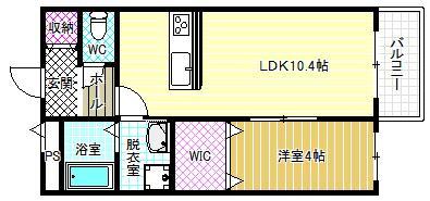 グレイス高見の里杉井(1LDK/2階)の間取り写真