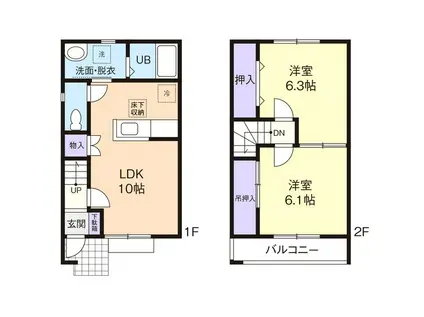 エスポワールII(2LDK/1階)の間取り写真