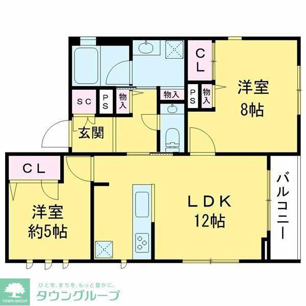 エンジェル榮(2LDK/2階)の間取り写真