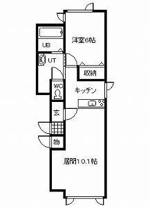 ＪＲ石北本線 新旭川駅 徒歩55分 2階建 築12年(1LDK/2階)の間取り写真