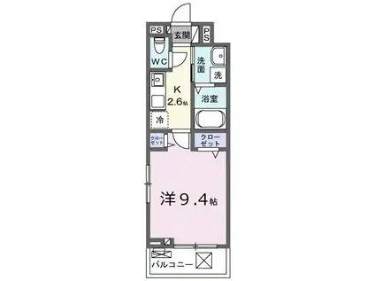 フリーデン(1K/3階)の間取り写真