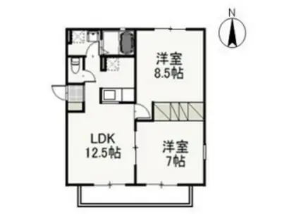 プチ・フルールA(2LDK/2階)の間取り写真