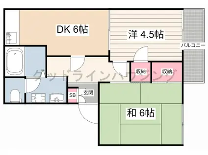 ビスタ藤田(2DK/2階)の間取り写真