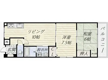 ループIII番館(2LDK/2階)の間取り写真