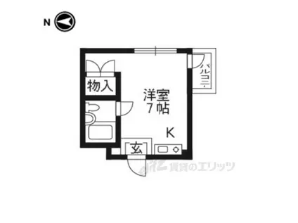 ネオハイム出町(ワンルーム/2階)の間取り写真