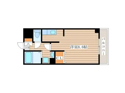 ノース CITY50(ワンルーム/1階)の間取り写真