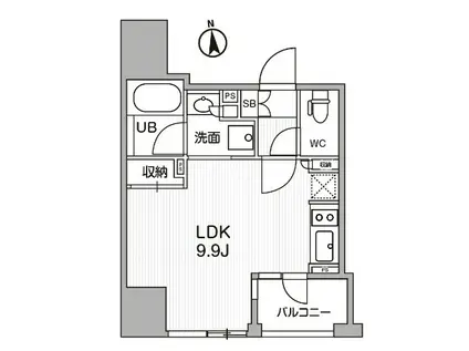 シーズンフラッツ新御徒町(ワンルーム/3階)の間取り写真