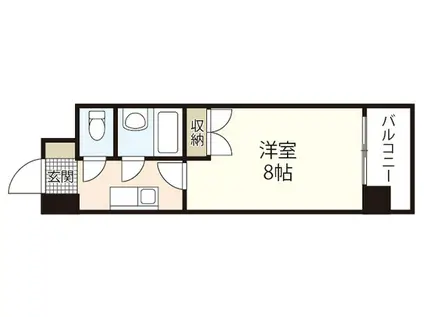 サテライト観音(1K/2階)の間取り写真