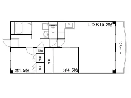 MISTRAL城西I(2LDK/1階)の間取り写真