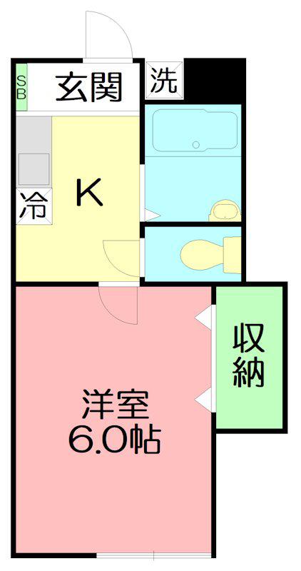 ハピネスハイム上星川(1K/2階)の間取り写真