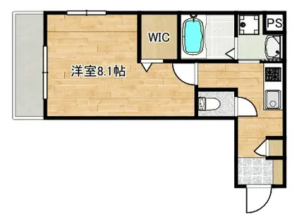 LUGAR(1K/3階)の間取り写真