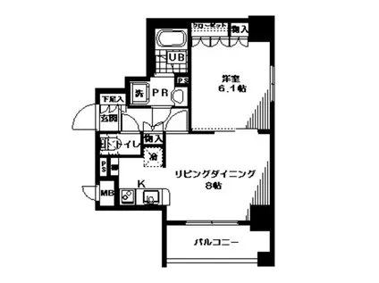 日神デュオステージ馬車道(1LDK/9階)の間取り写真