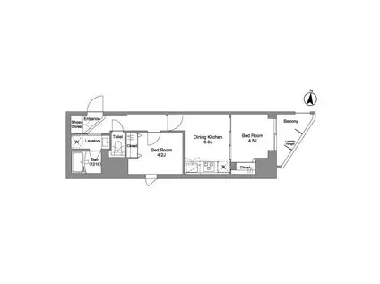 DAFFITTO錦糸町(2DK/10階)の間取り写真