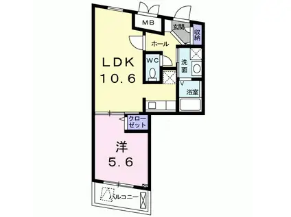 カーサ T.M(1LDK/1階)の間取り写真