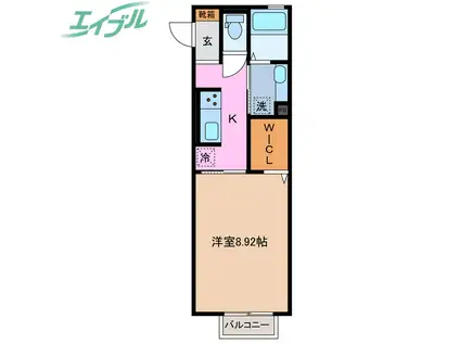 INDIANAPOLIS NOIR(1K/2階)の間取り写真