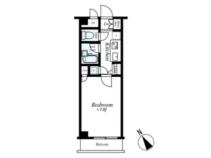 サンテミリオン小石川後楽園(1K/3階)の間取り写真
