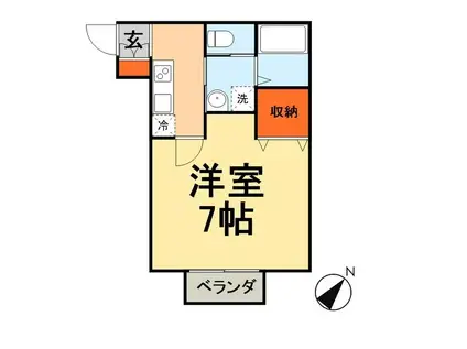 エルヴィータ新松戸(1K/1階)の間取り写真