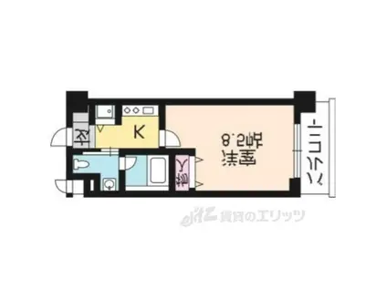 レジディア洛北(1K/2階)の間取り写真