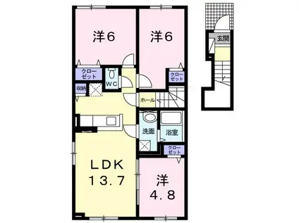 AIRY(3LDK/2階)の間取り写真