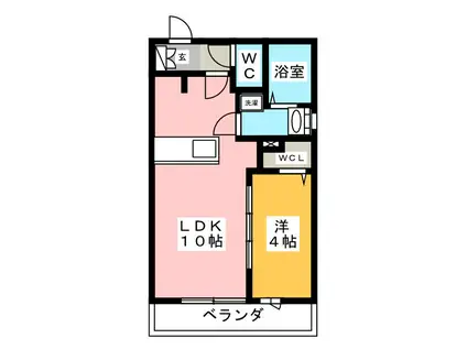 CITY HILLS(1LDK/2階)の間取り写真