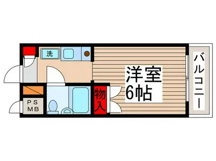 マリーナアイランド(ワンルーム/2階)の間取り写真