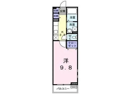 ドルチェ(1K/2階)の間取り写真