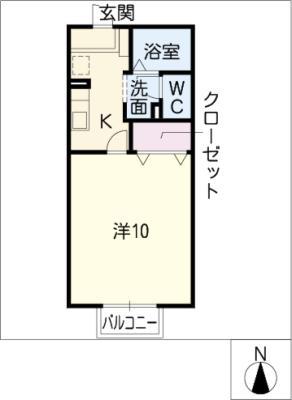 ブランシェ(1K/1階)の間取り写真