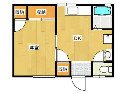 セジュールI(1DK/2階)の間取り写真