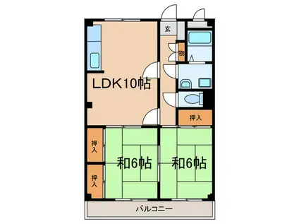 雄姿II(2LDK/1階)の間取り写真