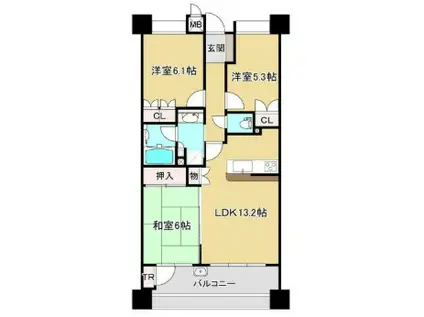 セレーノエストヴィア(3LDK/10階)の間取り写真