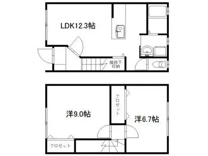 エルローサ(2LDK/1階)の間取り写真