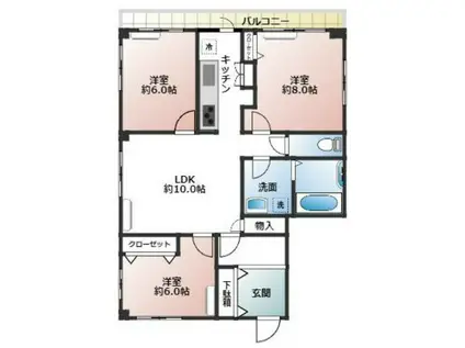 フォーライフ(3LDK/2階)の間取り写真