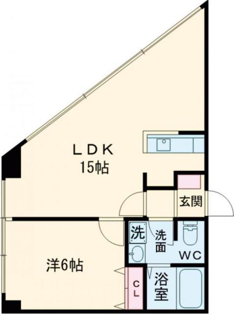 クレール本町(1LDK/4階)の間取り写真