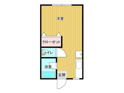 南都ビルA(1DK/1階)の間取り写真