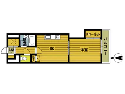 石垣東成ビル(1DK/12階)の間取り写真