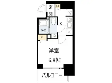 エグゼ大阪城イースト(1K/4階)の間取り写真